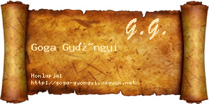 Goga Gyöngyi névjegykártya